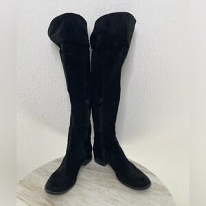 OMAI boots knee high suede buckle sz 11 or EU 41 Italian made heeled
